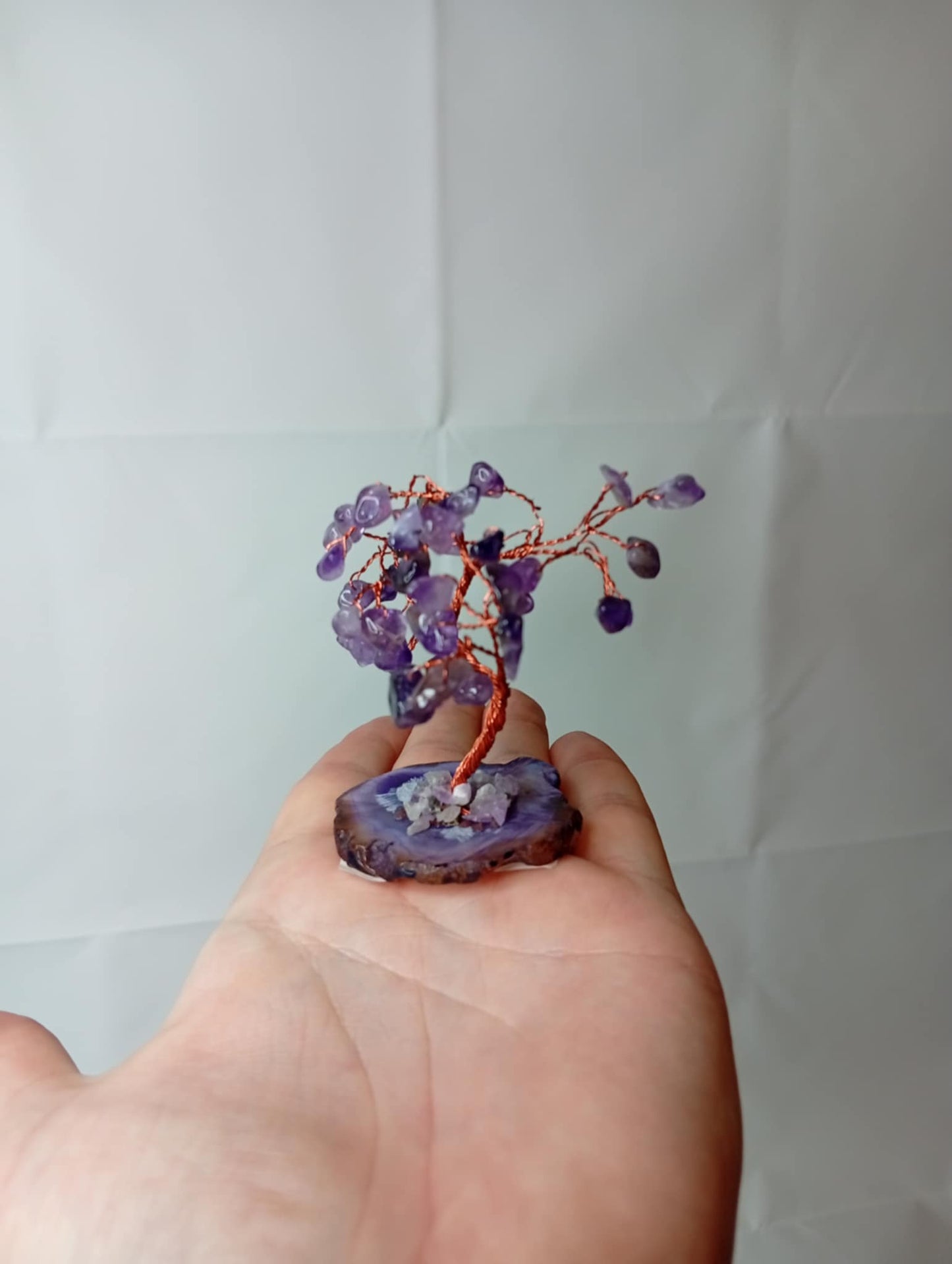 Lille Krystal træ ametyst på agat 35 sten