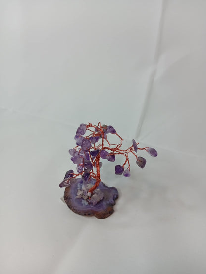 Lille Krystal træ ametyst på agat 35 sten
