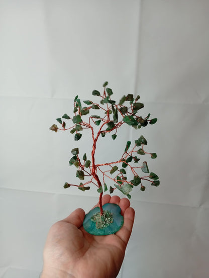 Krystal Træ Grøn aventurin på agat 100 sten