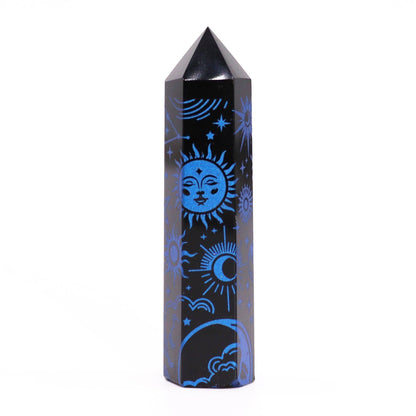 Blå Kosmisk Obsidian Obelisk 9 cm