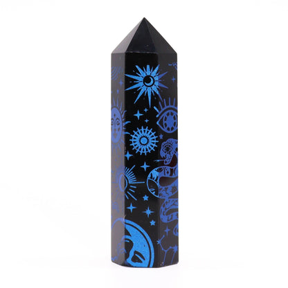 Blå Kosmisk Obsidian Obelisk 9 cm