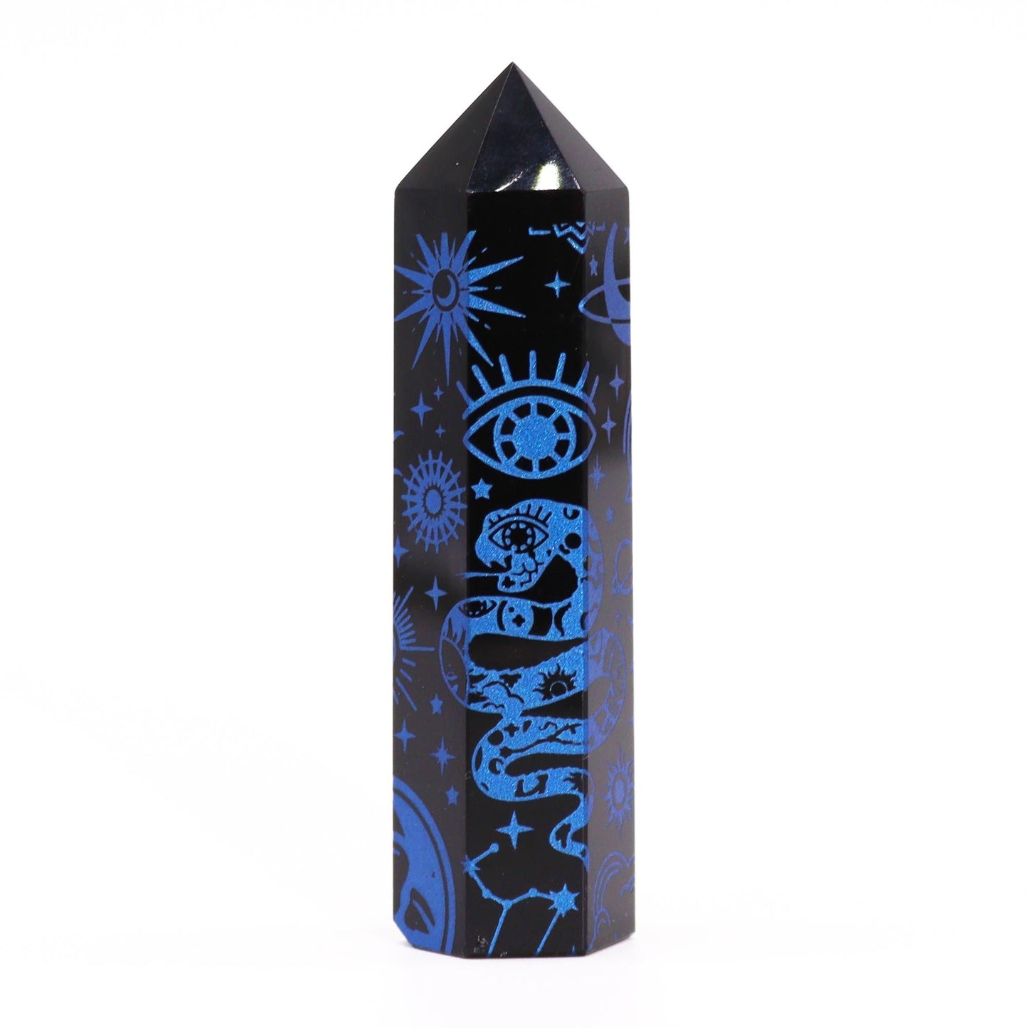 Blå Kosmisk Obsidian Obelisk 9 cm
