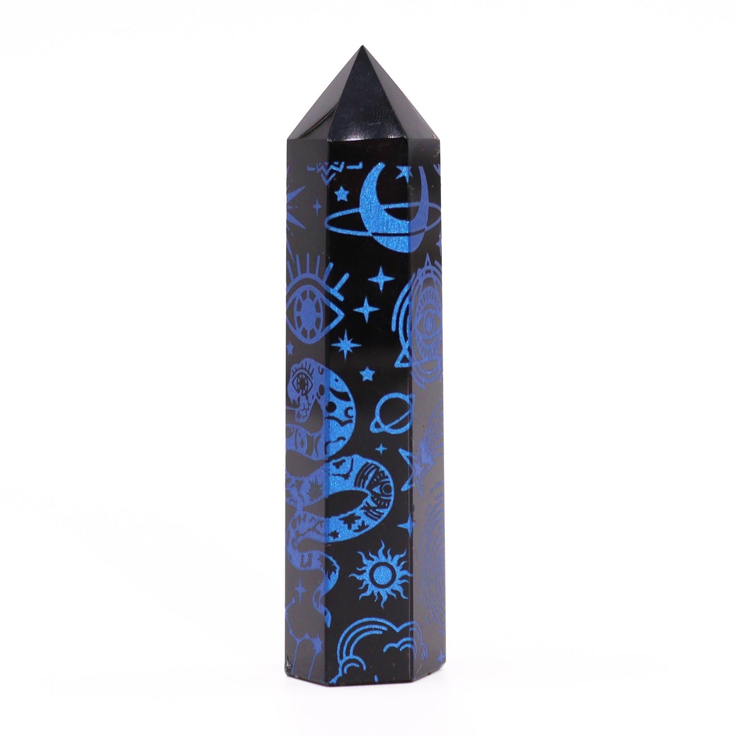 Blå Kosmisk Obsidian Obelisk 9 cm