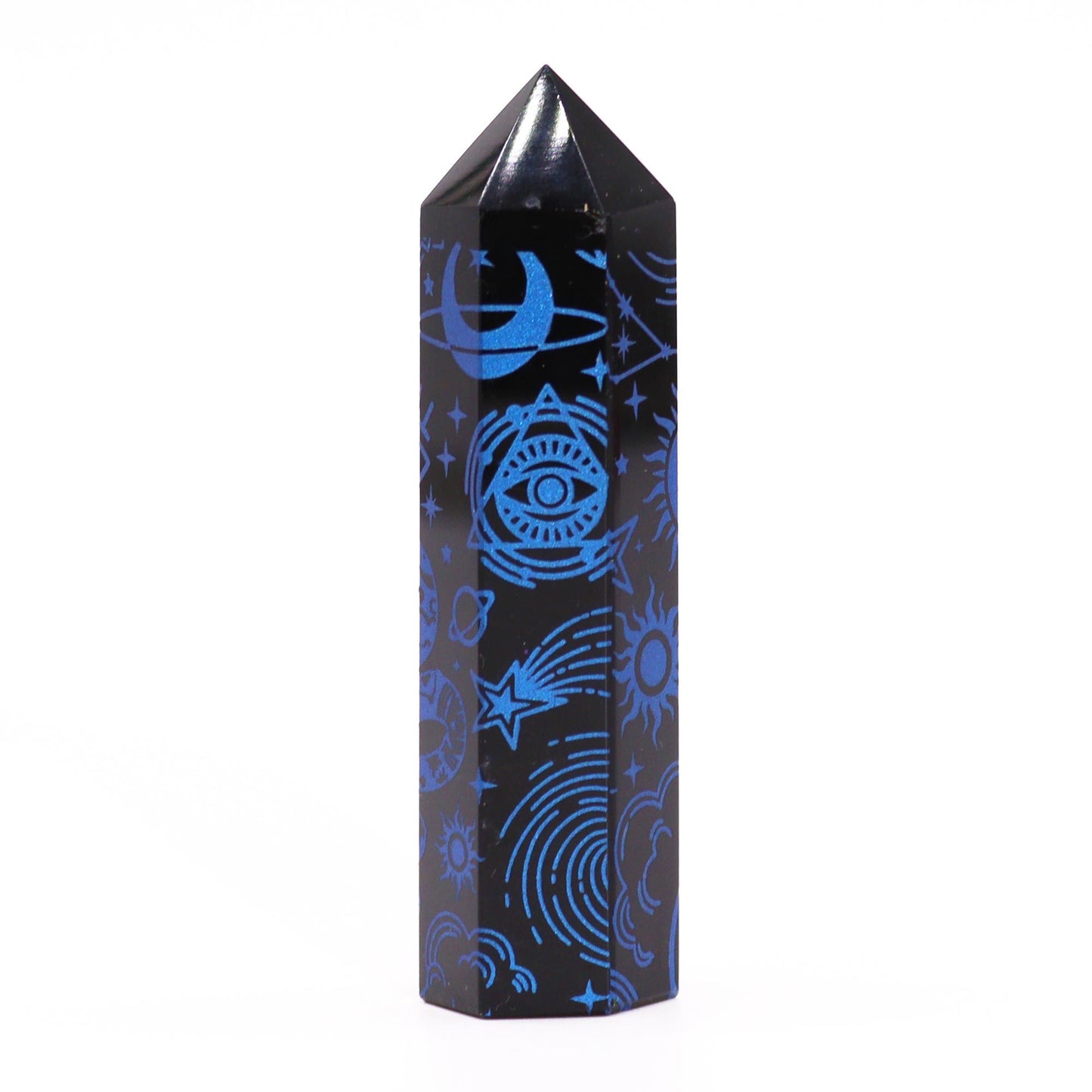 Blå Kosmisk Obsidian Obelisk 9 cm