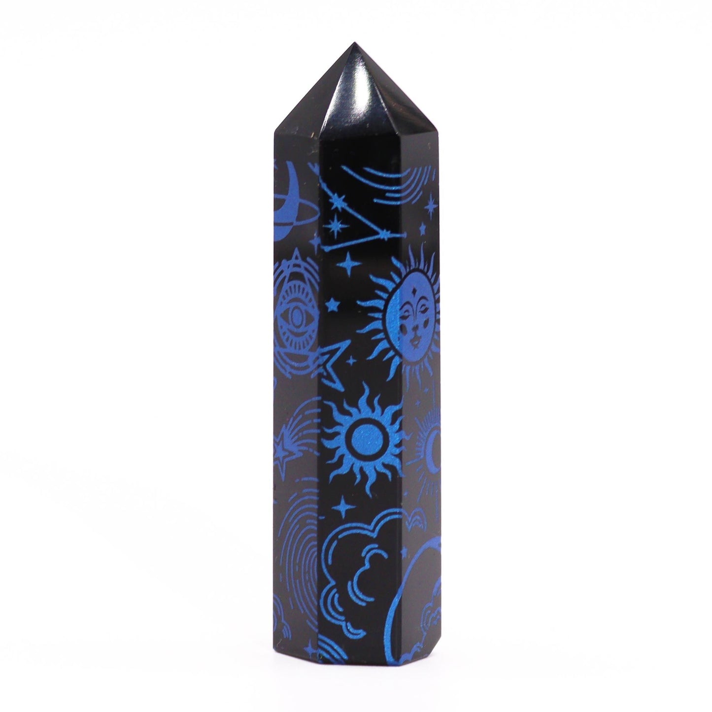 Blå Kosmisk Obsidian Obelisk 9 cm