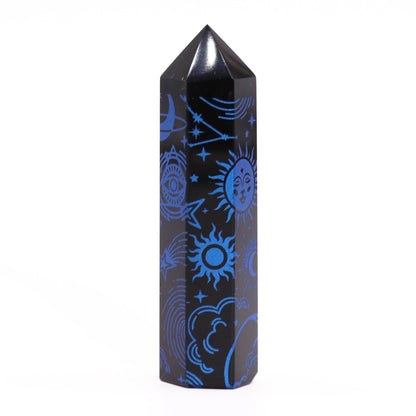Blå Kosmisk Obsidian Obelisk 9 cm