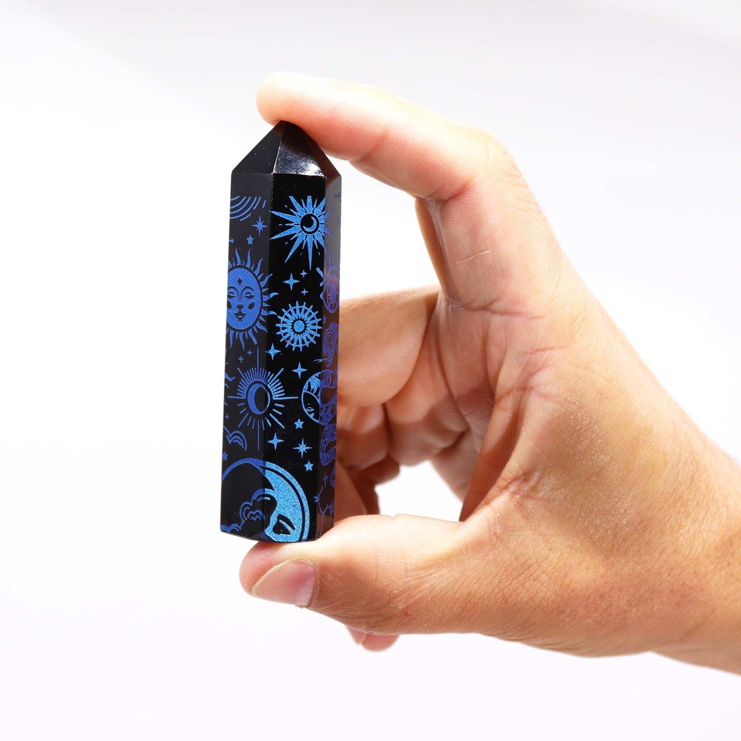 Blå Kosmisk Obsidian Obelisk 9 cm