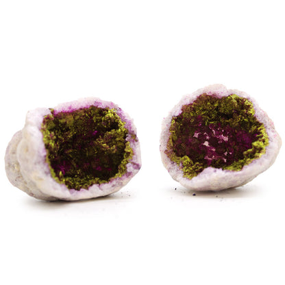 Calsite Geode Pink og Guld