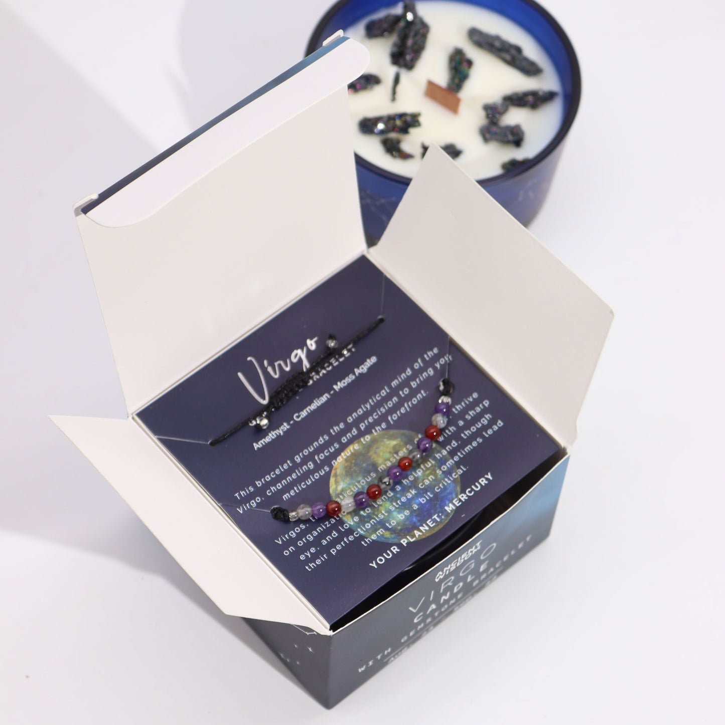 Krystal Duftlys og armbånd jomfru