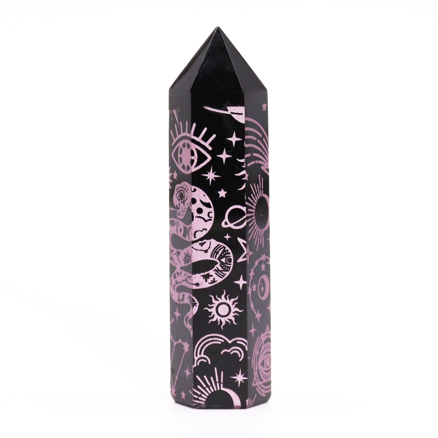 Lyserød Drømmelandskab Obsidian Obelisk 9 cm