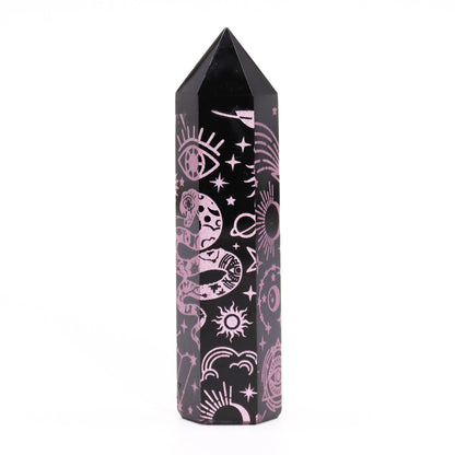 Lyserød Drømmelandskab Obsidian Obelisk 9 cm