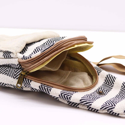 Naturlig bomuldstaske hvid og sort