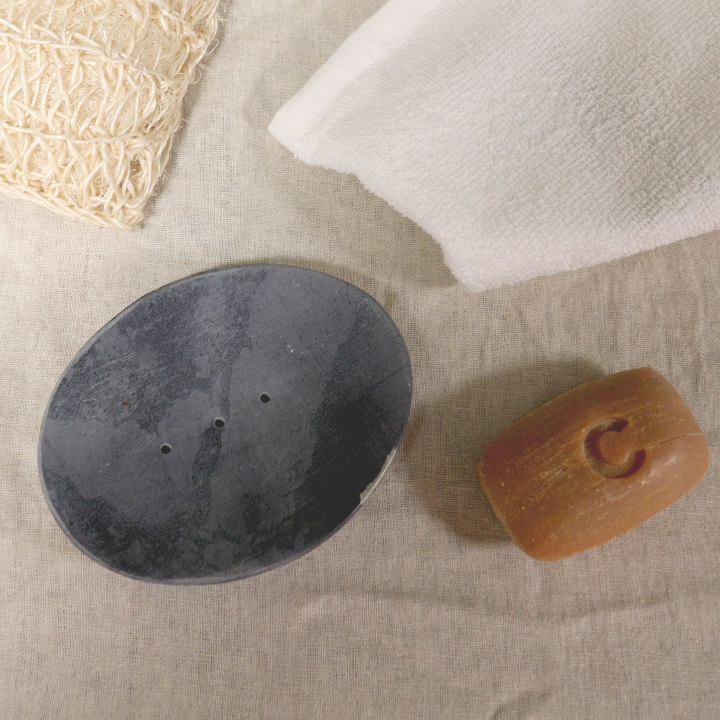 Grå Sæbeskål i Klassisk Oval