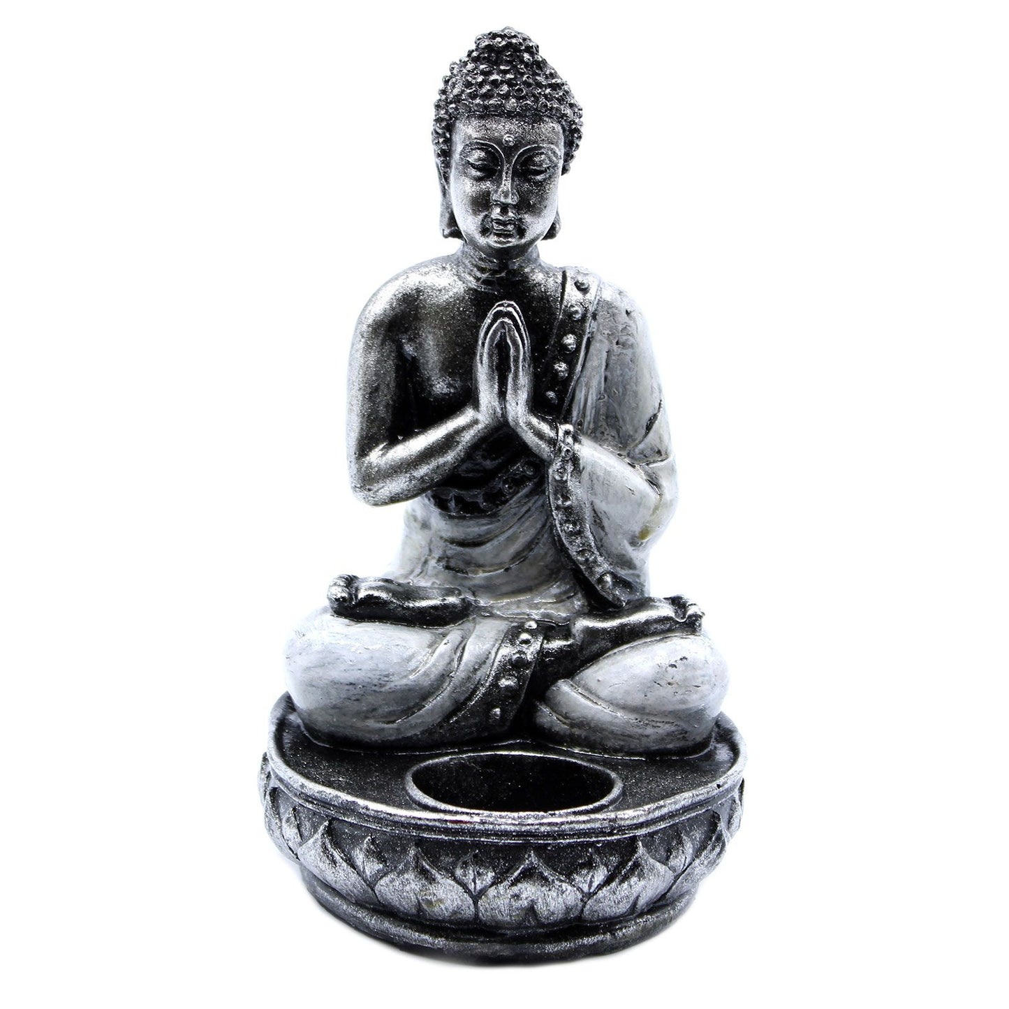 Buddha lysestage hvid mellem