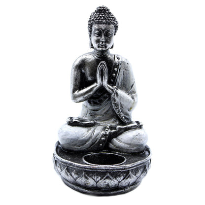 Buddha lysestage hvid mellem