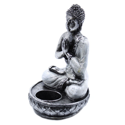Buddha lysestage hvid mellem